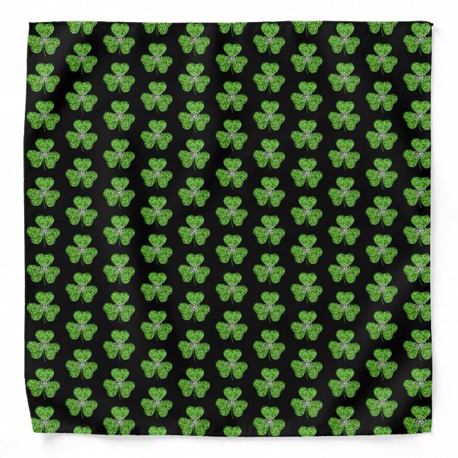Glitter Shamrock And Flower Bandana (Front)