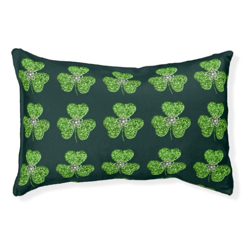 Glitter Shamrock And Flower Dog Bed