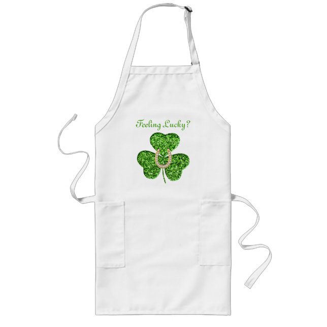 Glitter Shamrock And Horseshoe Apron (Front)