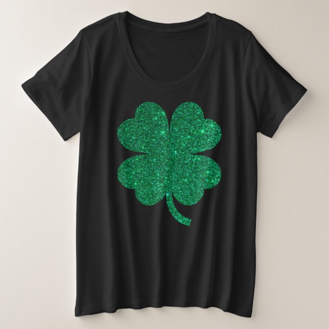Glitter shamrock plus size T-Shirt (Design Front)