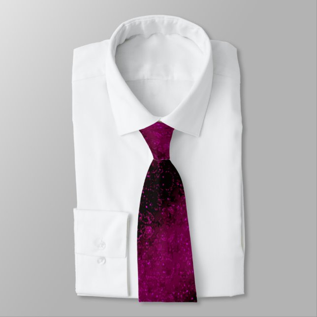 Glitter shine glow pink purple confetti sequins Ch Neck Tie (Tied)
