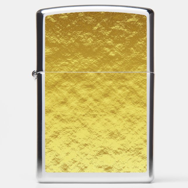 Glitter Shiny Gold - Luxury Golden Zippo Lighter (Front)