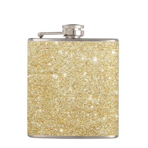 Glitter Shiny Luxury Golden Flask
