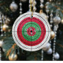 Glitter Shooting Target Gun Shooter Christmas Ceramic Ornament