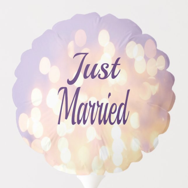 Glitter Silver and Gold Just Married Balloon (Back)