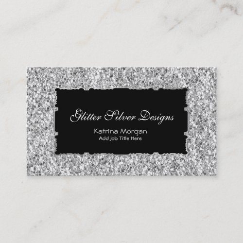 Glitter Silver Elegance Business Cards