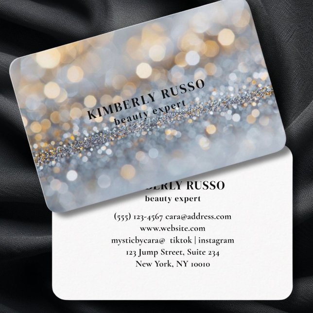 Glitter, Silver, Gold Business Card (Salon, Glitter, Silver, Gold Business Card)