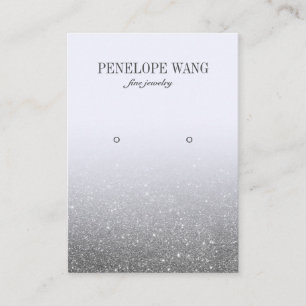 Glitter Silver Lilac Ombre Jewelry Earring display Business Card