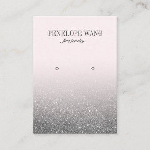 Glitter Silver Pink Ombre Jewelry  Earring display Business Card