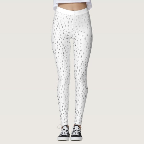 white sparkly leggings