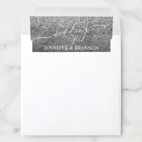 Glitter Silver SPARKle Wedding Envelope Liner