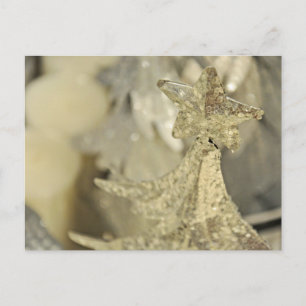 Glitter silver tree ornament Christmas Holiday Postcard
