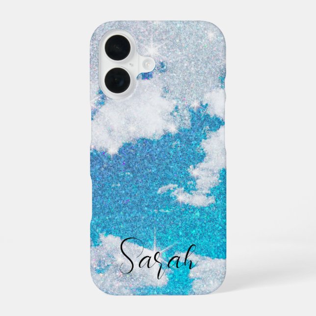 Glitter Sky And Clouds Iphone Case (Back)