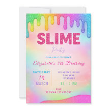 Glitter Slime Birthday Invitation