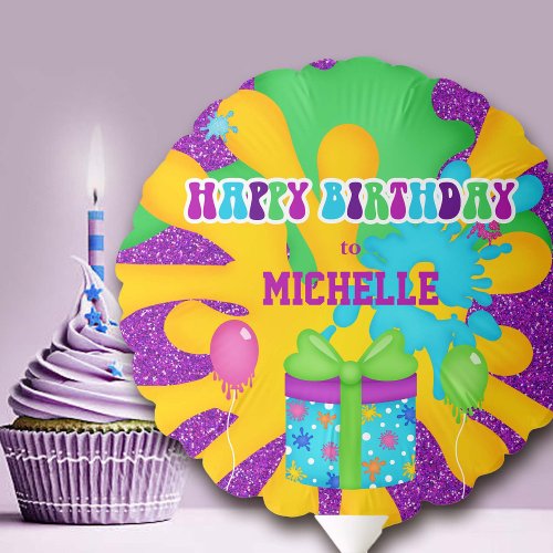 Glitter Slime Colorful Birthday Party Balloon