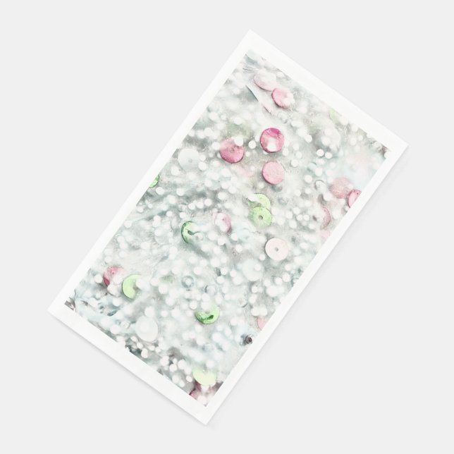 Glitter Slime Guest Towels White (Corner)