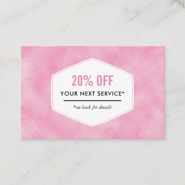 Glitter small business promotional discount card (Front)