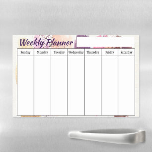 Glitter smears Weekly planner Magnetic Dry Erase Sheet