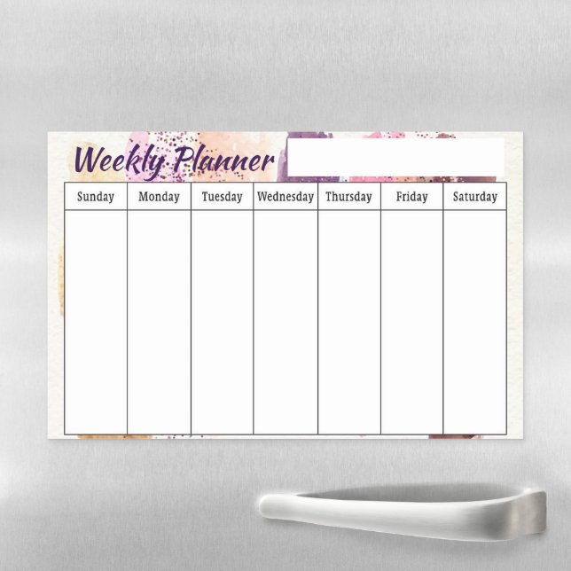 Glitter smears Weekly planner  Magnetic Dry Erase Sheet (In Situ)