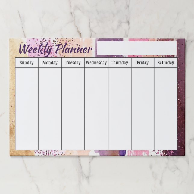 Glitter smears Weekly planner sheets Paper Pad (Front)
