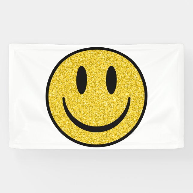 Glitter Smile Face Banner (Horizontal)