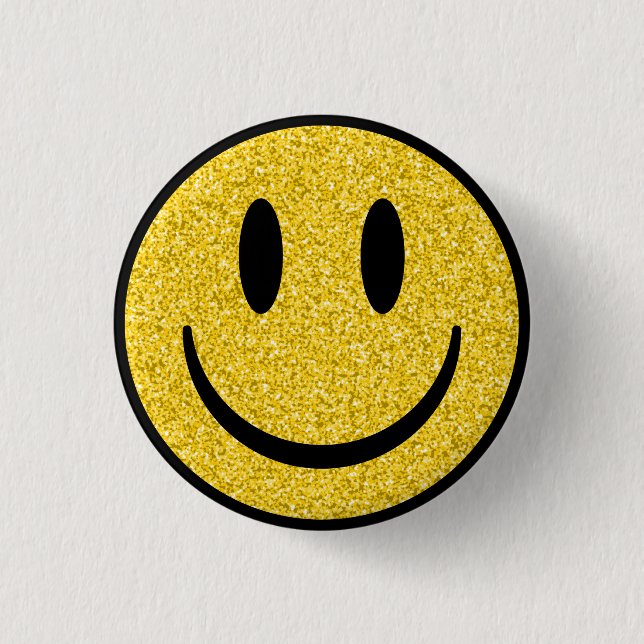 Glitter Smile Face Button (Front)