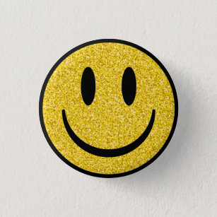 Glitter Smile Face Button