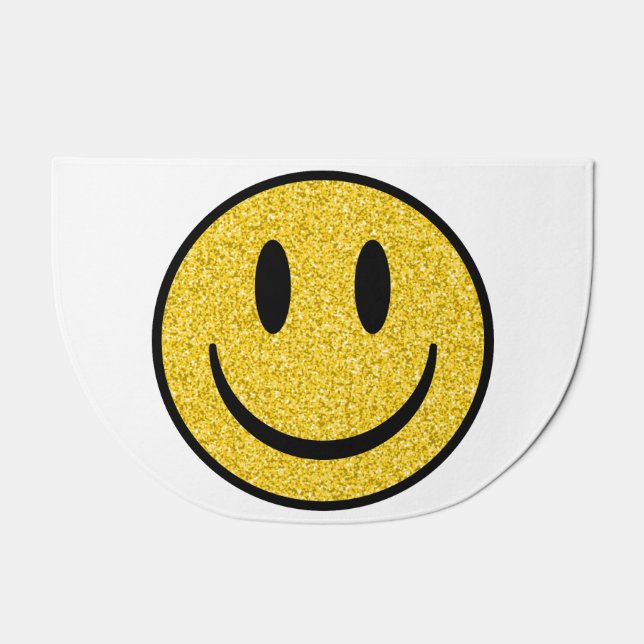 Glitter Smile Face Doormat (Front)
