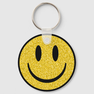 Glitter Smile Face Keychain
