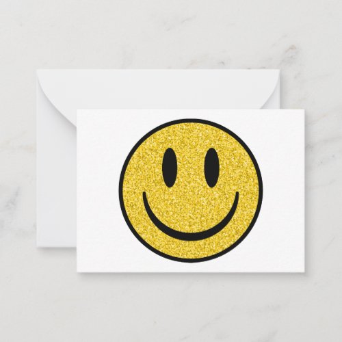 Glitter Smile Face Note Card