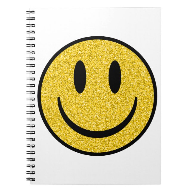 Glitter Smile Face Notebook (Front)