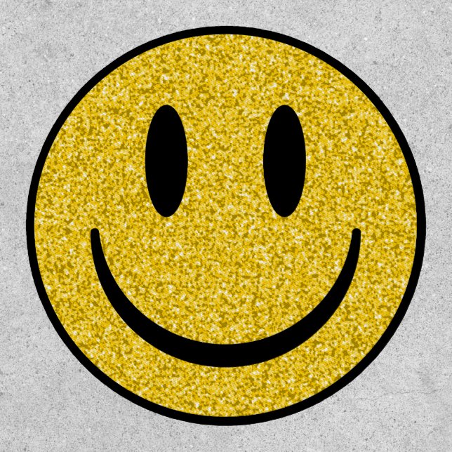 Glitter Smile Face Patch (Front)