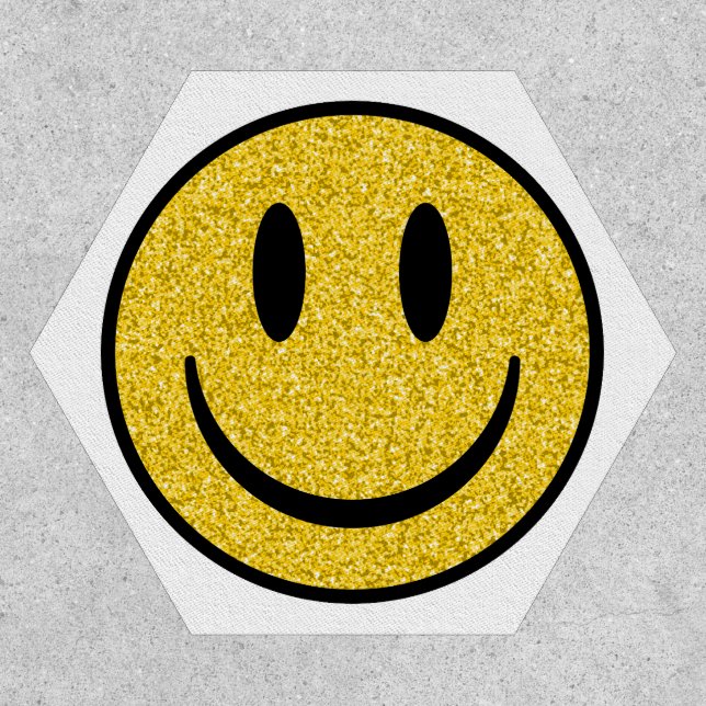 Glitter Smile Face Patch (Front)
