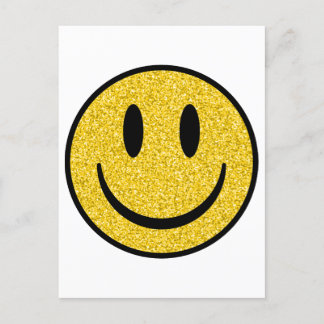 Glitter Smile Face Postcard