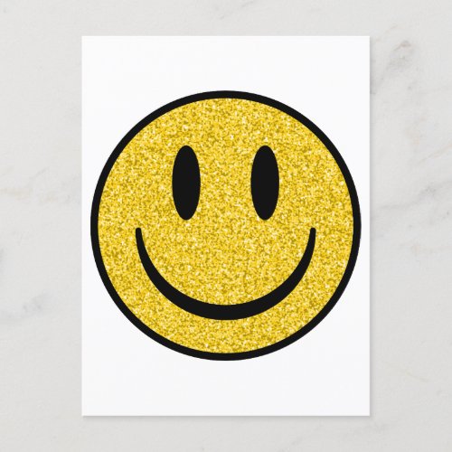 Glitter Smile Face Postcard