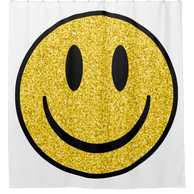 Glitter Smile Face Shower Curtain (Front)