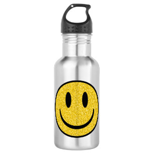 Glitter Smile Face Stainless Steel Water Bottle