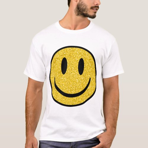Glitter Smile Face T_Shirt