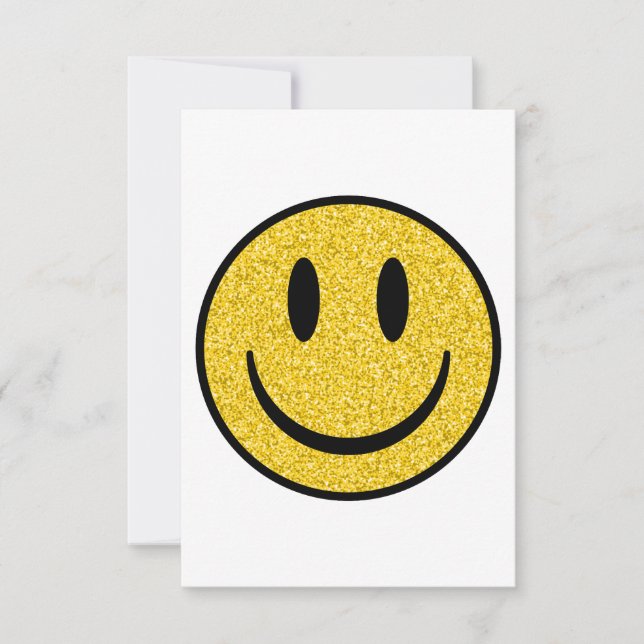 Glitter Smile Face Thank You Card (Front)