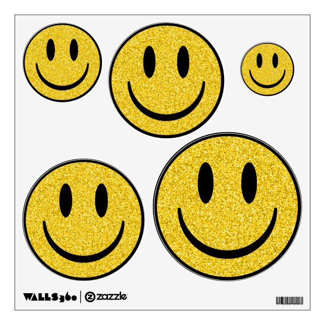 Glitter Smile Face Wall Decal (Front)