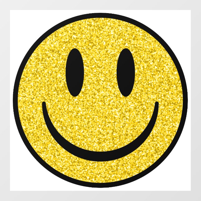 Glitter Smile Face Wall Decal (Front)