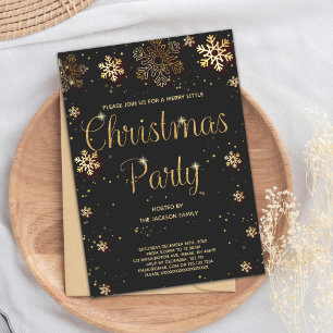 Glitter Snow Christmas Birthday Invitation
