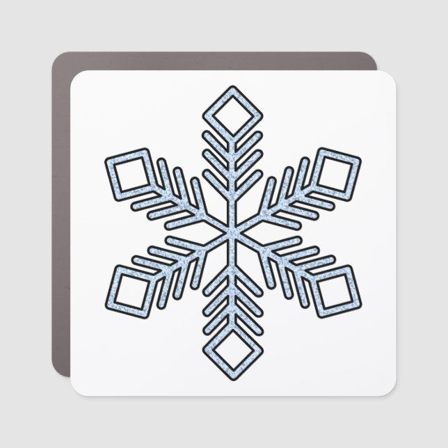Glitter Snowflake - Baby Blue Branches Car Magnet (Front)