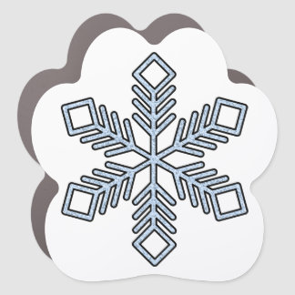 Glitter Snowflake - Baby Blue Branches Car Magnet