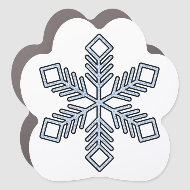 Glitter Snowflake - Baby Blue Branches Car Magnet (Front)