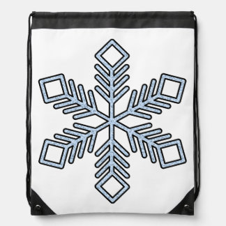 Glitter Snowflake - Baby Blue Branches Drawstring Bag