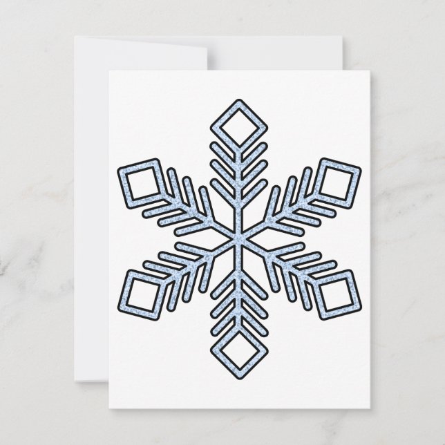 Glitter Snowflake - Baby Blue Branches Note Card (Front)