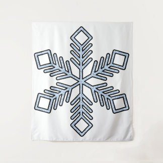 Glitter Snowflake - Baby Blue Branches Tapestry