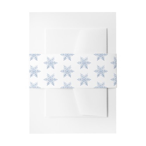 Glitter Snowflake Pattern Invitation Belly Band