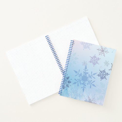 Glitter Snowflake Snowy Mountain Winter  Notebook